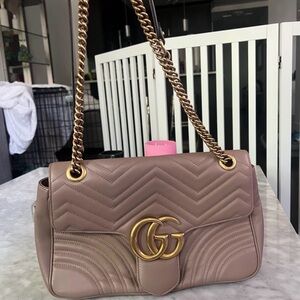 Gucci Marmont Matelasse Bag in Taupe